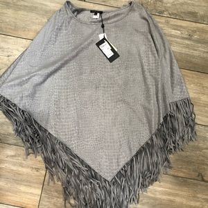 Alberto Markali faux suede poncho